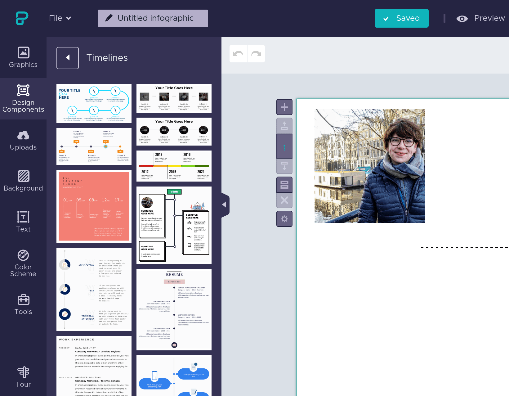 Image showing "Timeline" feature in Pictochart